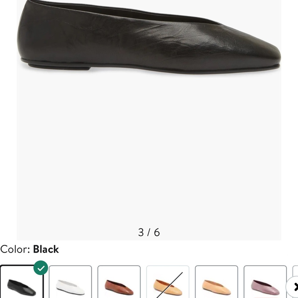 ‼️ FINAL SALE ‼️ Black Leather Square Toe Flats - Picture 3 of 15